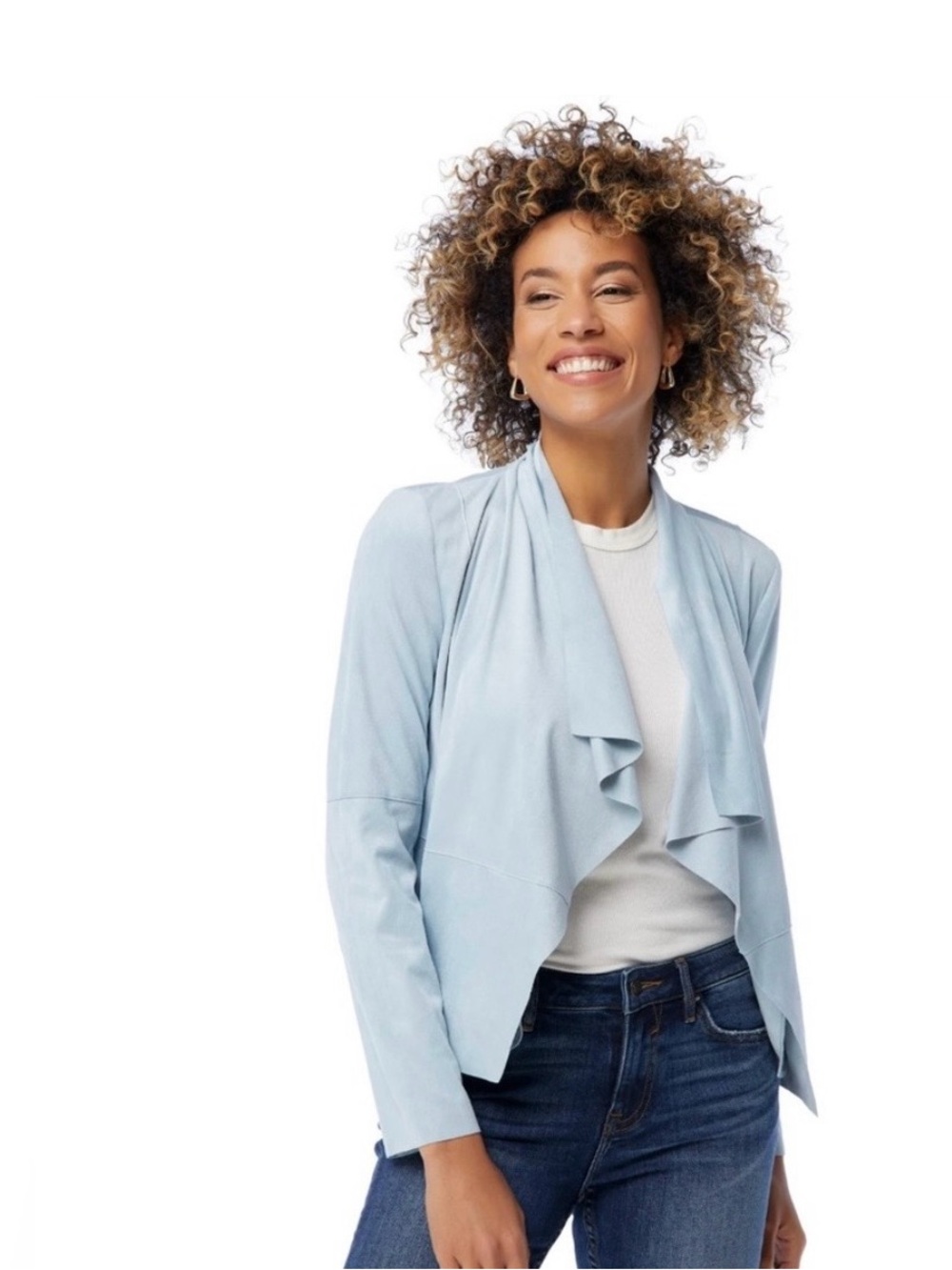 Bagatelle Mint Blue Open-Front Cardigan